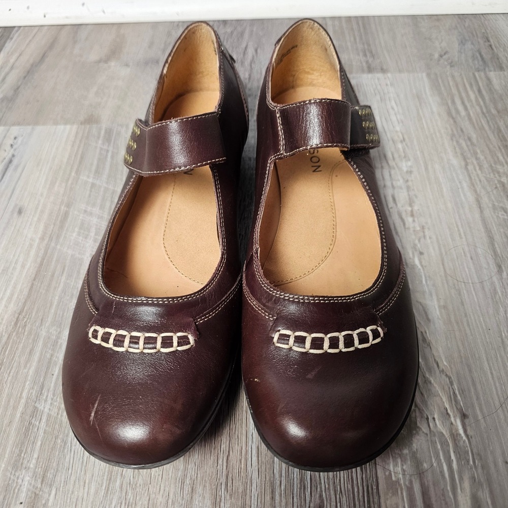 Madison Piper Mary Jane Shoes Womens 9.5M Brown Leather Studded Retro Twee